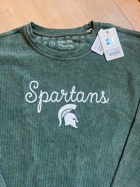 Pressbox Green 'Spartans' Ribbed Sweatshirt